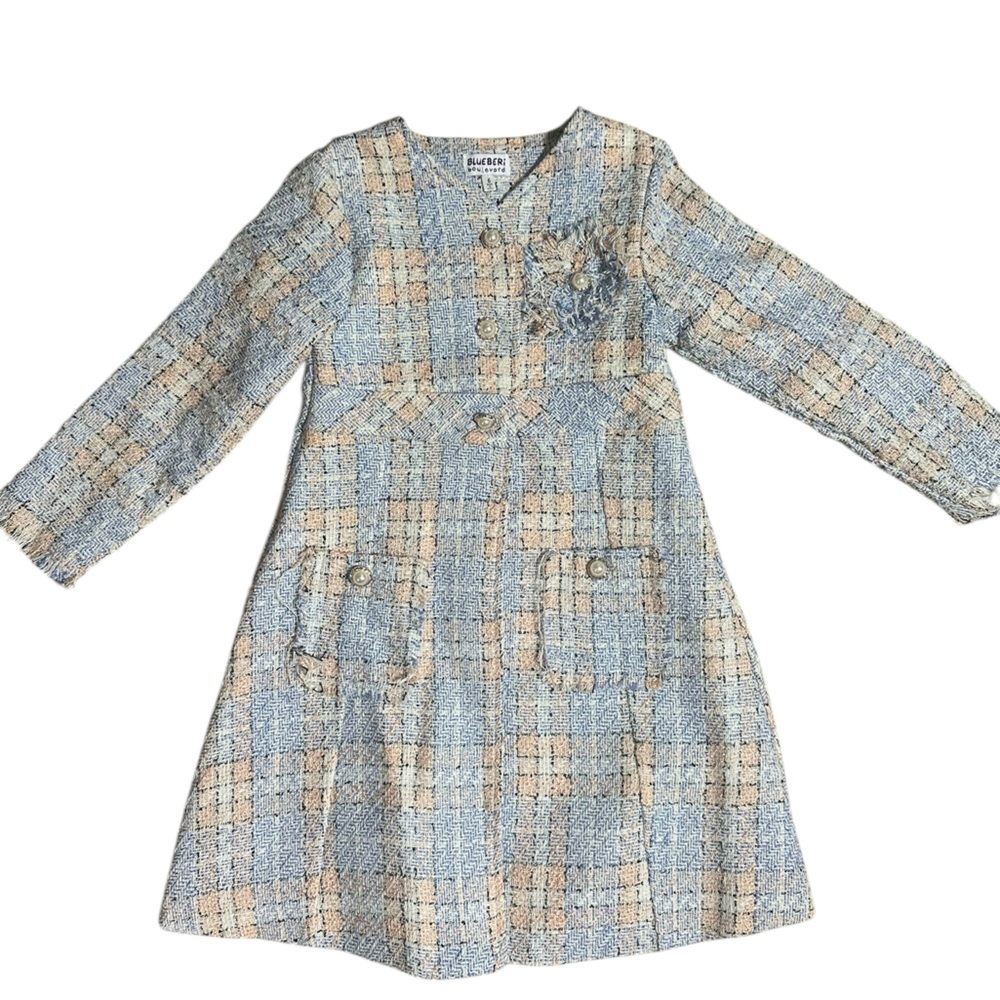 Blueberi Boulevard Textured Tweed Jacket